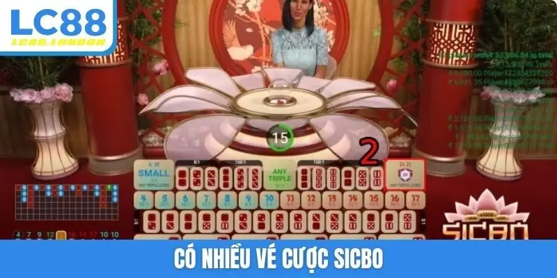 Có nhiều vé cược sicbo